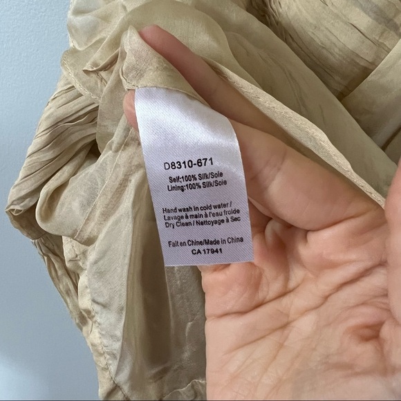 NWT Andy The Anh Pleated Silk Empire Sheath Cocktail Dress • 4 - Picture 7 of 14